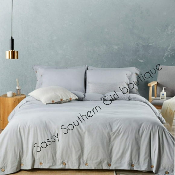 ⭐🆕 Light Grey Farmhouse Duvet Cover set - Picture 2 of 9